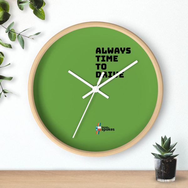Spokes "Always Time To Drive" Wall Clock (Green clock face) - Image 18