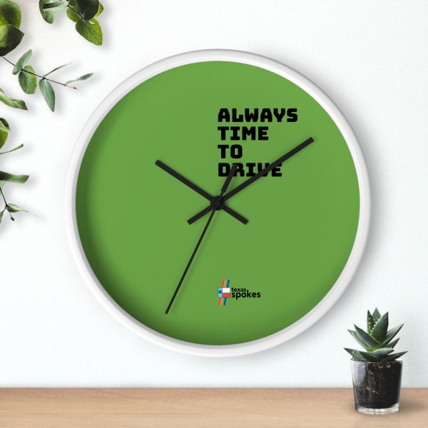 Spokes "Always Time To Drive" Wall Clock (Green clock face) - Image 12