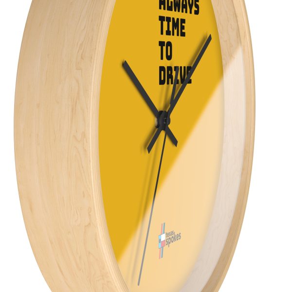 Spokes "Always Time To Drive" Wall Clock (Yellow clock face) - Image 3