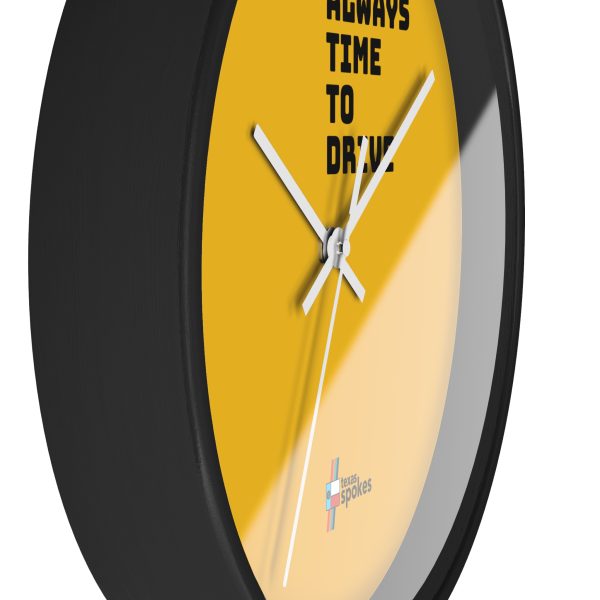 Spokes "Always Time To Drive" Wall Clock (Yellow clock face) - Image 8