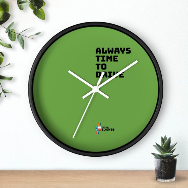 Spokes "Always Time To Drive" Wall Clock (Green clock face) - Image 9