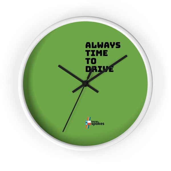 Spokes "Always Time To Drive" Wall Clock (Green clock face) - Image 10