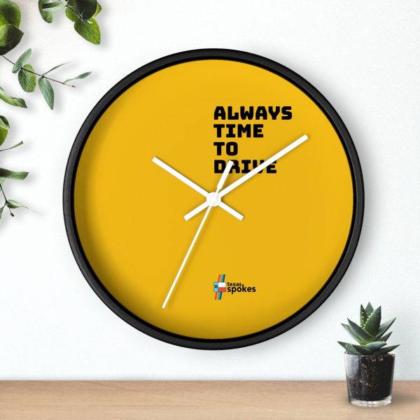 Spokes "Always Time To Drive" Wall Clock (Yellow clock face) - Image 9