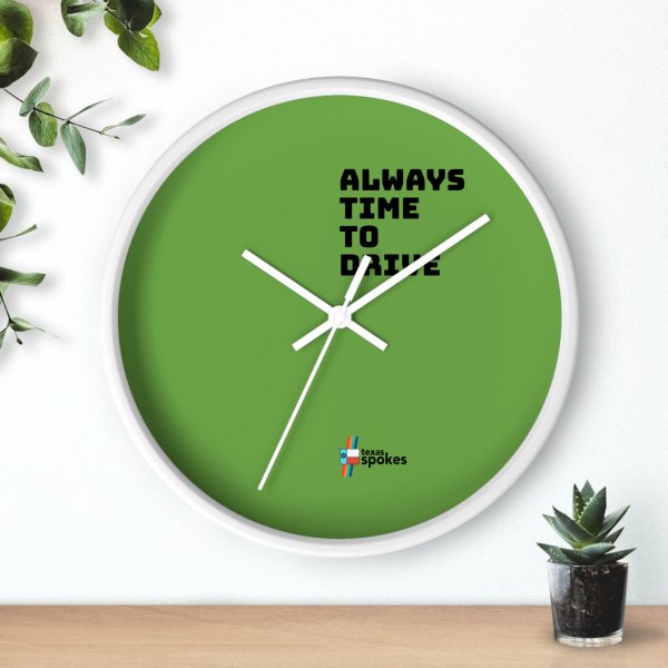 Spokes "Always Time To Drive" Wall Clock (Green clock face) - Image 15