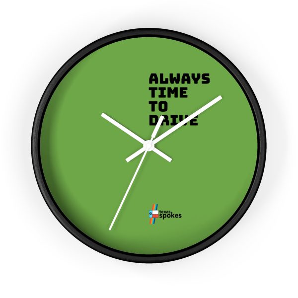 Spokes "Always Time To Drive" Wall Clock (Green clock face) - Image 7