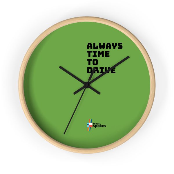 Spokes "Always Time To Drive" Wall Clock (Green clock face) - Image 2