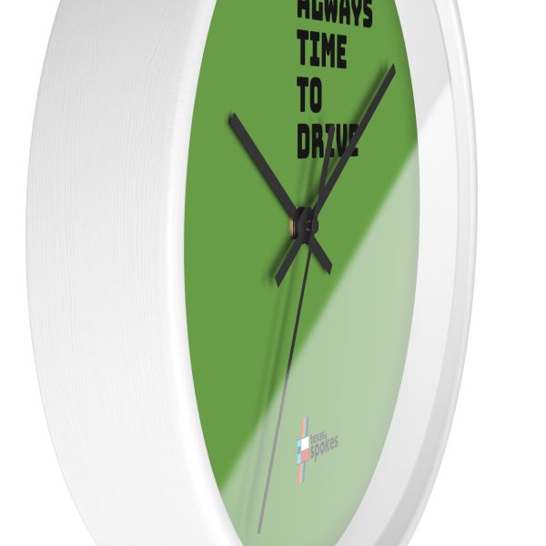 Spokes "Always Time To Drive" Wall Clock (Green clock face) - Image 11