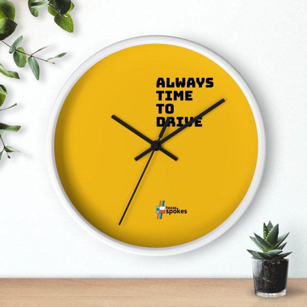 Spokes "Always Time To Drive" Wall Clock (Yellow clock face) - Image 12