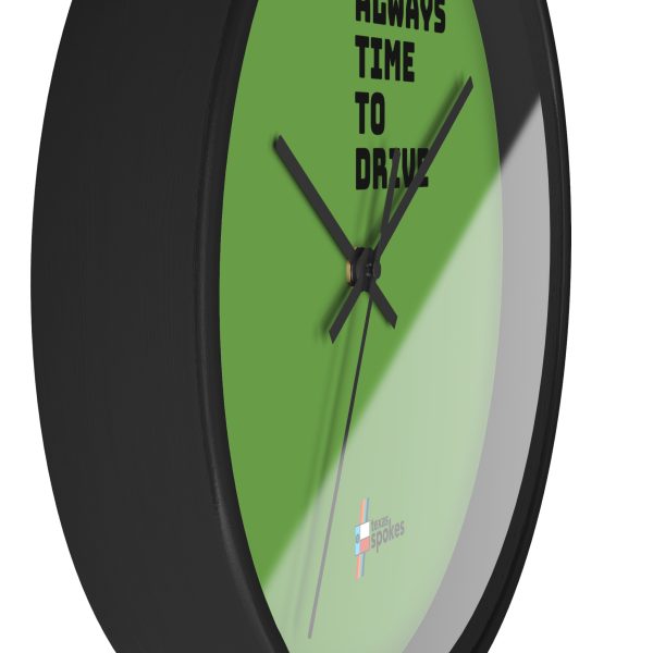 Spokes "Always Time To Drive" Wall Clock (Green clock face) - Image 5