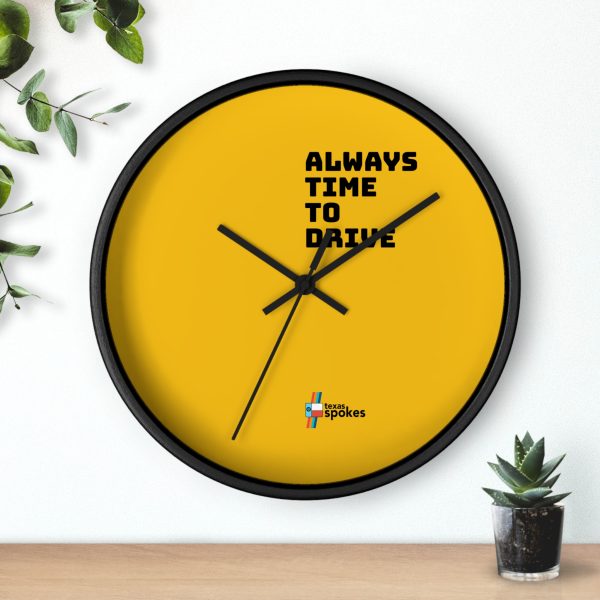 Spokes "Always Time To Drive" Wall Clock (Yellow clock face) - Image 6