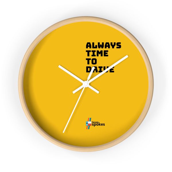 Spokes "Always Time To Drive" Wall Clock (Yellow clock face) - Image 16