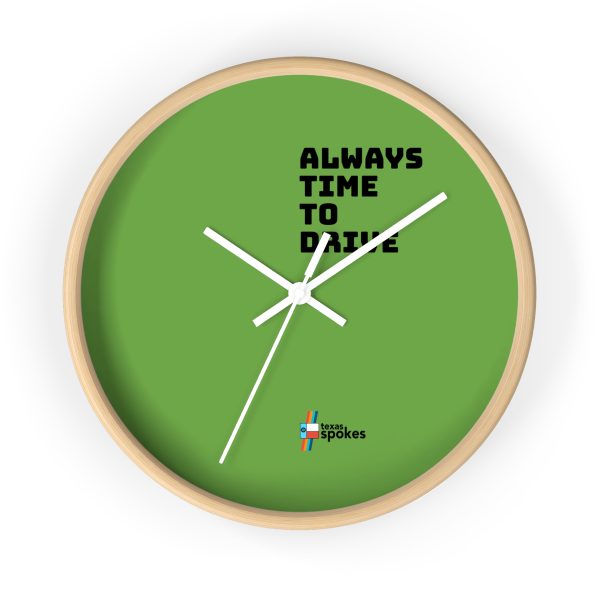 Spokes "Always Time To Drive" Wall Clock (Green clock face) - Image 16