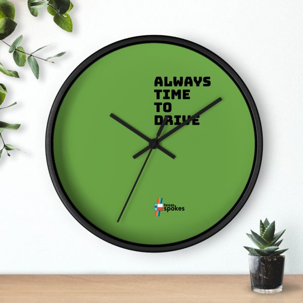 Spokes "Always Time To Drive" Wall Clock (Green clock face) - Image 6