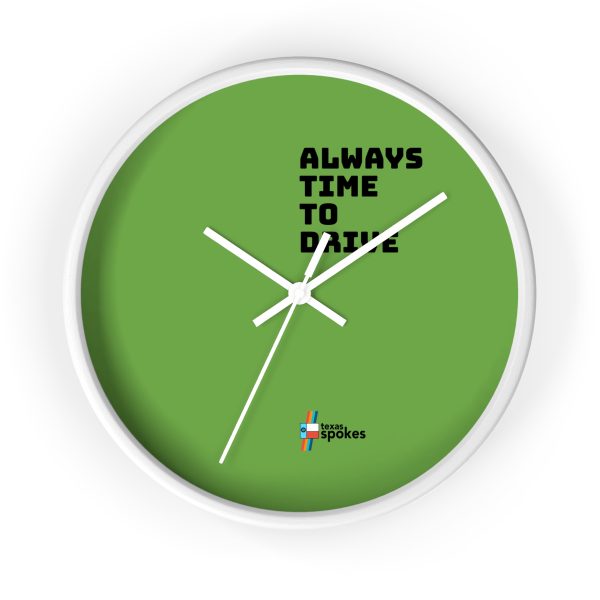 Spokes "Always Time To Drive" Wall Clock (Green clock face) - Image 13