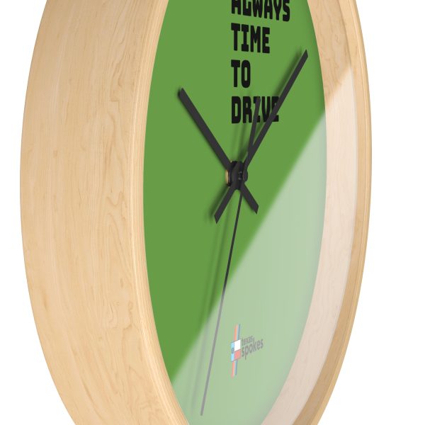 Spokes "Always Time To Drive" Wall Clock (Green clock face) - Image 3