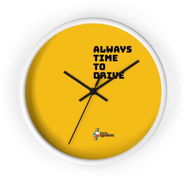 Spokes "Always Time To Drive" Wall Clock (Yellow clock face) - Image 10