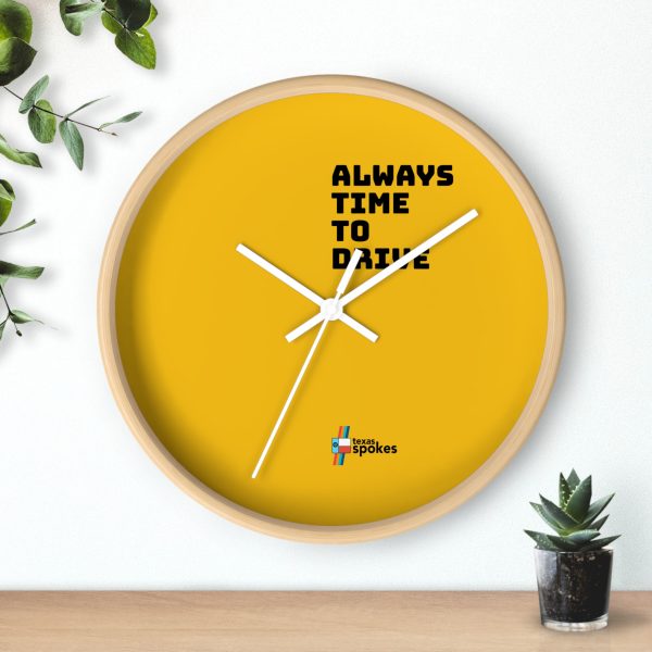 Spokes "Always Time To Drive" Wall Clock (Yellow clock face) - Image 18