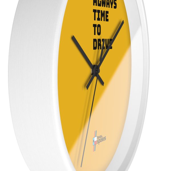 Spokes "Always Time To Drive" Wall Clock (Yellow clock face) - Image 11
