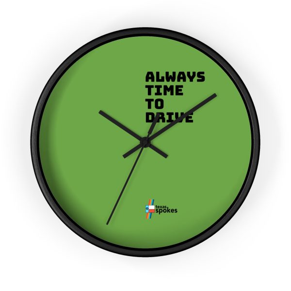 Spokes "Always Time To Drive" Wall Clock (Green clock face) - Image 4