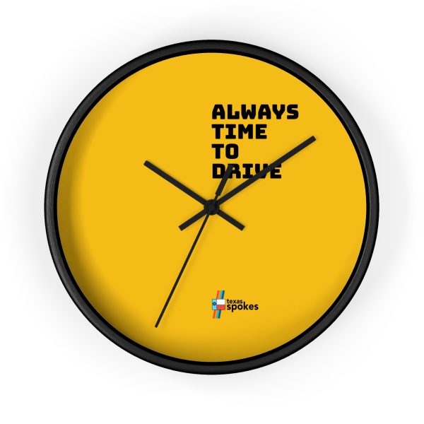 Spokes "Always Time To Drive" Wall Clock (Yellow clock face) - Image 4