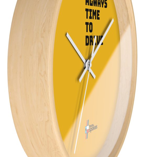 Spokes "Always Time To Drive" Wall Clock (Yellow clock face) - Image 17