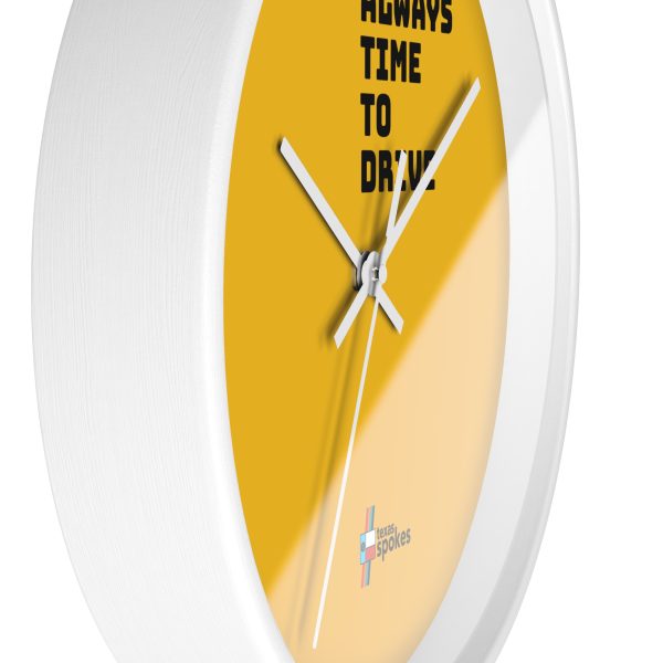 Spokes "Always Time To Drive" Wall Clock (Yellow clock face) - Image 14