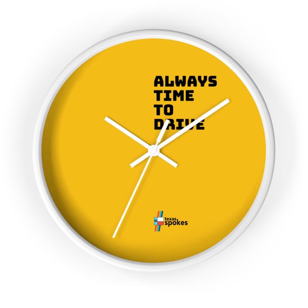 Spokes "Always Time To Drive" Wall Clock (Yellow clock face) - Image 13